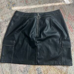 Nasty Gal Black Faux Leather Mini Skirt